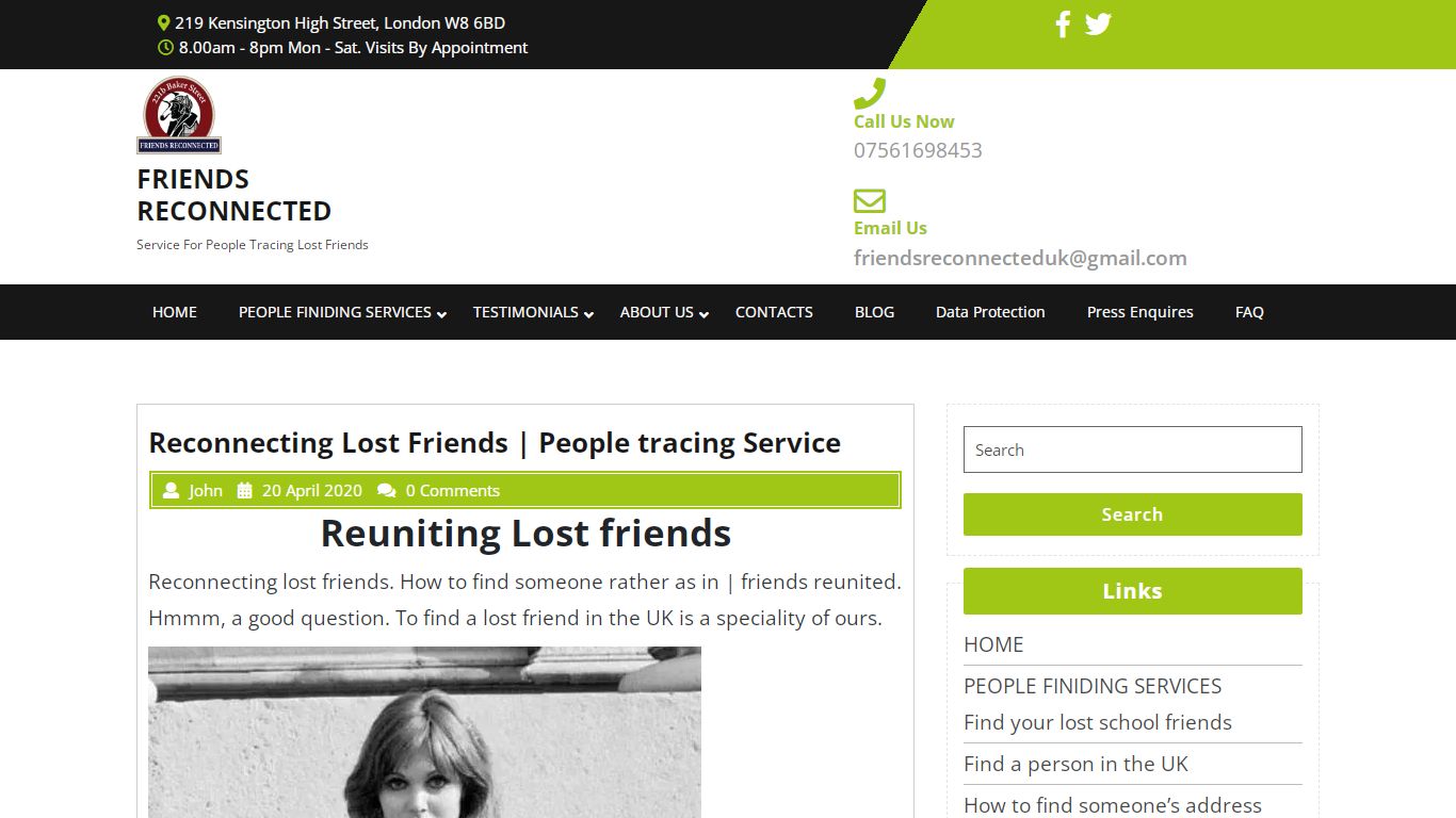 Reconnecting Lost Friends - Finding People Not Seen in Decades